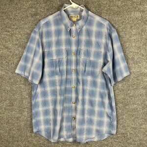 Duluth Trading Co. Mens Plaid Short Sleeve Button Down‎ Shirt Size L